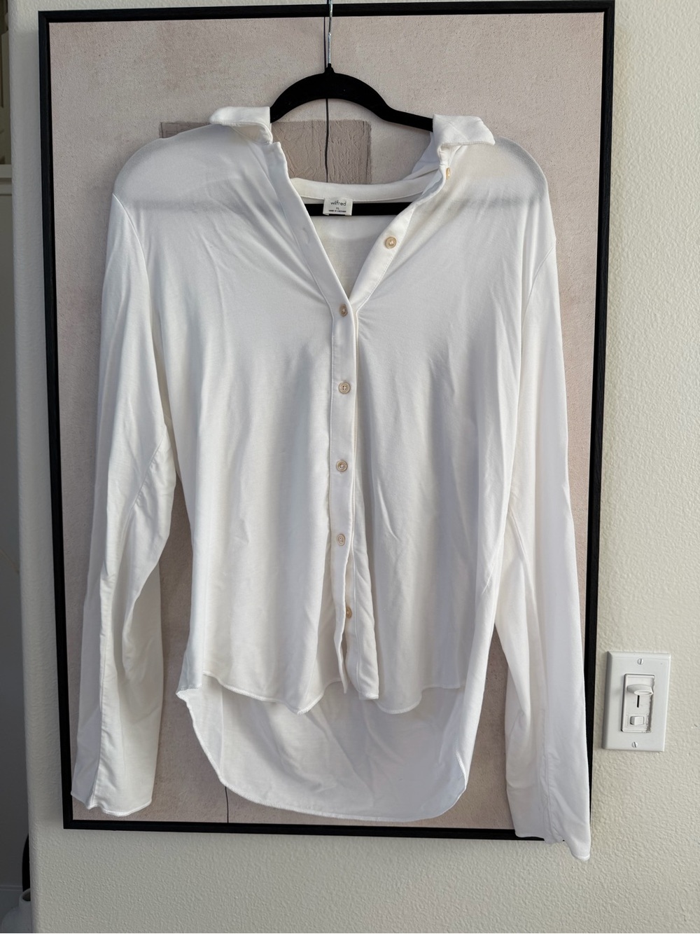 Wilfred Cream Button-Down Long Sleeve Shirt